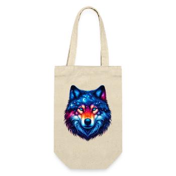 Wolf - Geschenkbeutel für Flaschen - Natur - Vorne