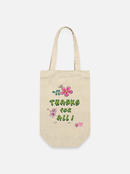 thanks for all, Danke - Geschenkbeutel für Flaschen - Natur