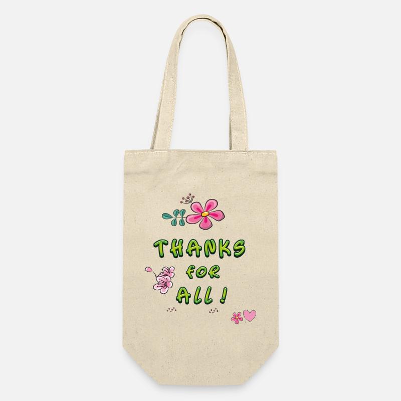 thanks for all, Danke - Geschenkbeutel für Flaschen - Natur
