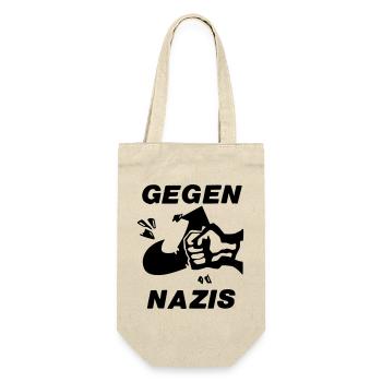 Gegen Nazis - Geschenkbeutel für Flaschen - Natur - Vorne