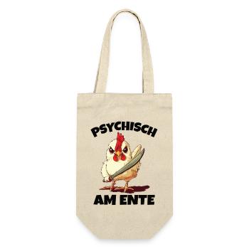Psychisch am Ente Huhn - Geschenkbeutel für Flaschen - Natur - Vorne