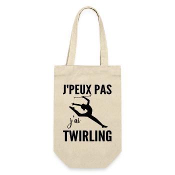 Ich kann nicht Ich Wirbel Humor Frau Wirbel - Geschenkbeutel für Flaschen - Natur - Vorne