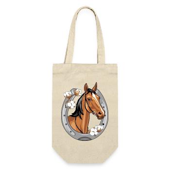 Tête de cheval dans un cadre en forme de fer à cheval - Sac à bouteille - nature - Devant