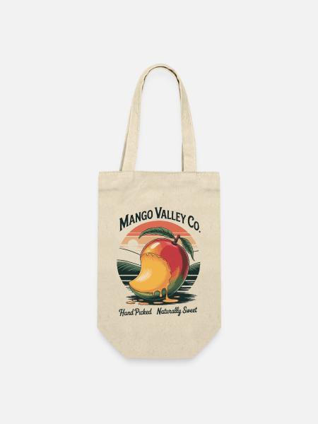 Mango Valley Retro Frucht - Geschenkbeutel für Flaschen - Natur