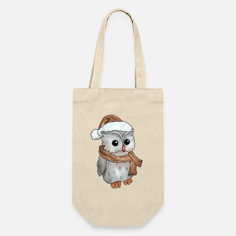 Wintereule - Geschenkbeutel für Flaschen - Natur