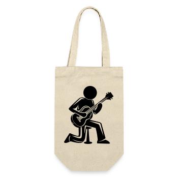 Gitarrist Gitarre Musiker - Geschenkbeutel für Flaschen - Natur - Vorne