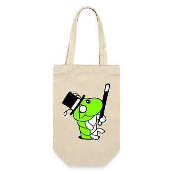 Caterpillar Sir Mr. Rich Monocle Glasses Cylinder Hole - Gift Bag for Bottles - nature - Front