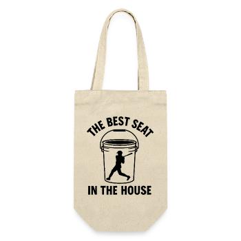 Der beste Platz im Haus Bucket Dad Baseball Dad - Geschenkbeutel für Flaschen - Natur - Vorne