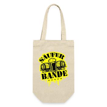 Säufer Bande Bier - Geschenkbeutel für Flaschen - Natur - Vorne