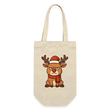 Grim Reindeer with Christmas Scarf - Gift Bag for Bottles - nature - Front