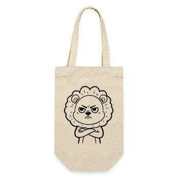 Wütender Löwe Cartoon Illustration - Geschenkbeutel für Flaschen - Natur - Vorne