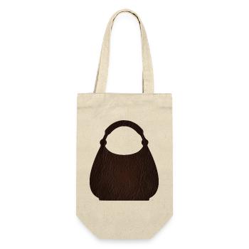Braune Ledertaschentextur - Geschenkbeutel für Flaschen - Natur - Vorne