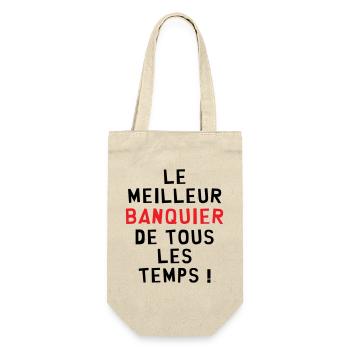 Bester Banker aller Zeiten! - Geschenkbeutel für Flaschen - Natur - Vorne