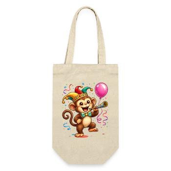 Singe de carnaval – Motif joyeux de carnaval - Sac à bouteille - nature - Devant