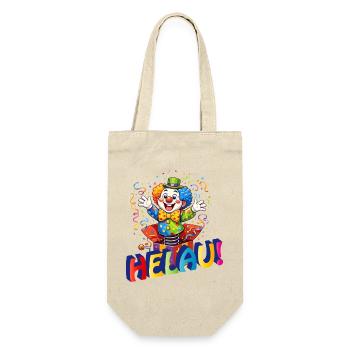 Funny Clown Says HELAU – Carnival Motif - Gift Bag for Bottles - nature - Front