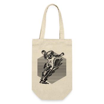 Modernes Handball Artwork fuer Frauen - Geschenkbeutel für Flaschen - Natur - Vorne