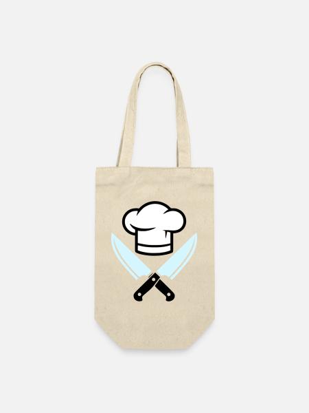 Logo du couteau chapeau de chef - Sac à bouteille - nature