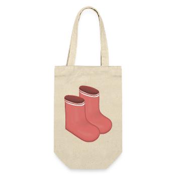 Red Retro Socks Duo - Gift Bag for Bottles - nature - Front