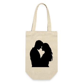 Couple Silhouette Amour Romance Petit ami de la Saint-Valentin - Sac à bouteille - nature - Devant