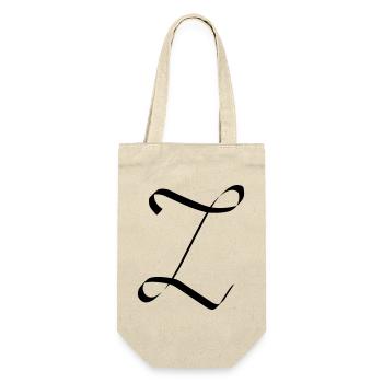 Buchstabe Z - Geschenkbeutel für Flaschen - Natur - Vorne
