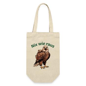Nix wie raus Adler Outdoor - Geschenkbeutel für Flaschen - Natur - Vorne