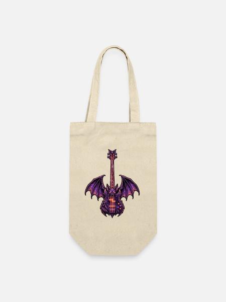 Heavy Metal Fledermaus Gitarre - Geschenkbeutel für Flaschen - Natur