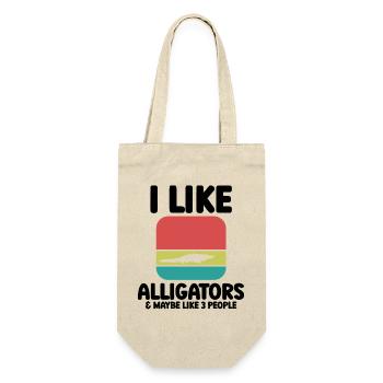 Alligator Spruch Reptil - Geschenkbeutel für Flaschen - Natur - Vorne