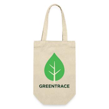 Grünspur-Grünblatt - Geschenkbeutel für Flaschen - Natur - Vorne