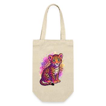 90er-Jahre-inspiriertes Tiger-Shirt Geburtstags-Leopardenhemd - Geschenkbeutel für Flaschen - Natur - Vorne