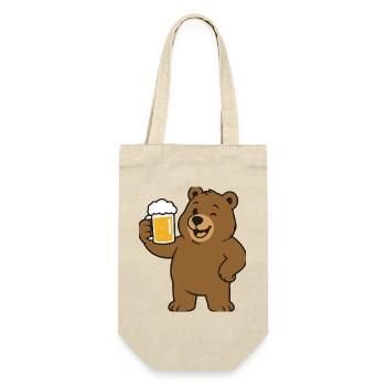 Bear with beer glass - Gift Bag for Bottles - nature - Front