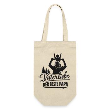 Vaterliebe: Der beste Papa - Geschenkbeutel für Flaschen - Natur - Vorne