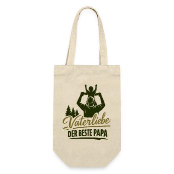 Vaterliebe: Der beste Papa - Geschenkbeutel für Flaschen - Natur - Vorne