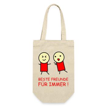 Beste Freunde Für Immer Duo - Geschenkbeutel für Flaschen - Natur - Vorne