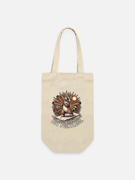 Yoga Waschbär - Geschenkbeutel für Flaschen - Natur