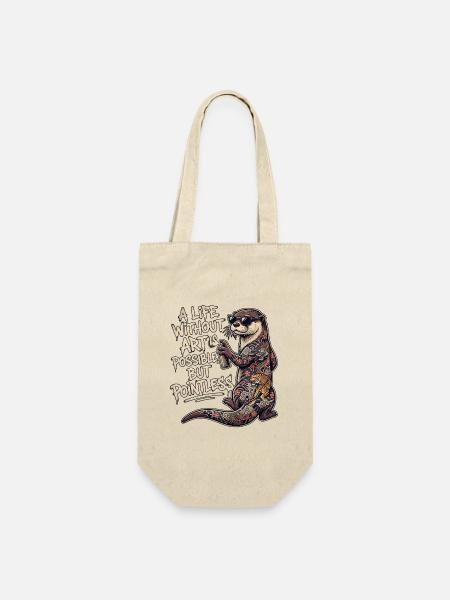 Graffiti Tattoo Kunst Otter - Geschenkbeutel für Flaschen - Natur