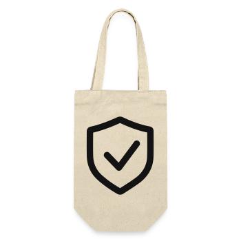 Secure Shield Check Line Symbol - Geschenkbeutel für Flaschen - Natur - Vorne