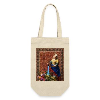 Renaissance-Dame streut Blumen - Geschenkbeutel für Flaschen - Natur - Vorne