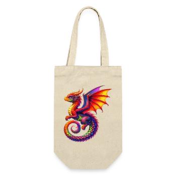 Drache - Geschenkbeutel für Flaschen - Natur - Vorne