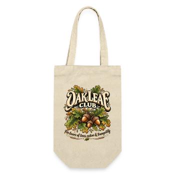 Oak Leaf Club – Eichenblätter & Eicheln Natur - Geschenkbeutel für Flaschen - Natur - Vorne