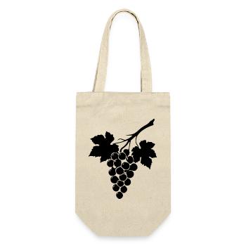 Wein Weinrebe Weintrauben schwarz Geschenk  - Geschenkbeutel für Flaschen - Natur - Vorne