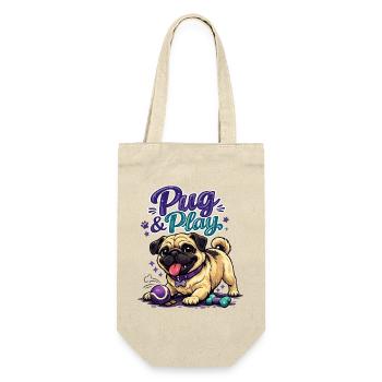 Mops & Spielzeugzeit - Geschenkbeutel für Flaschen - Natur - Vorne
