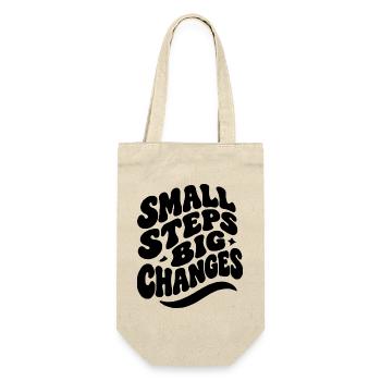 Small Steps Big Changes - Geschenkbeutel für Flaschen - Natur - Vorne