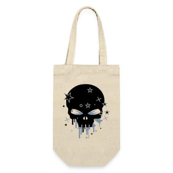Skull / Totenkopf - Geschenkbeutel für Flaschen - Natur - Vorne
