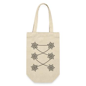 Edelweiss Dirndl Schuerze - Geschenkbeutel für Flaschen - Natur - Vorne