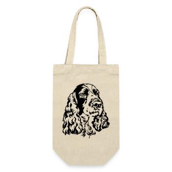 Englischer Springer Spaniel Kopf - Geschenkbeutel für Flaschen - Natur - Vorne
