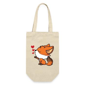 Heart Fox - Gift Bag for Bottles - nature - Front