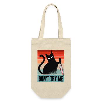 Ne me défie pas, chat avec couteau - Sac à bouteille - nature - Devant