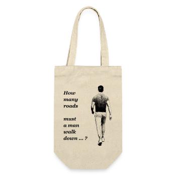 Dylan - Man walking down the road - Geschenkbeutel für Flaschen - Natur - Vorne