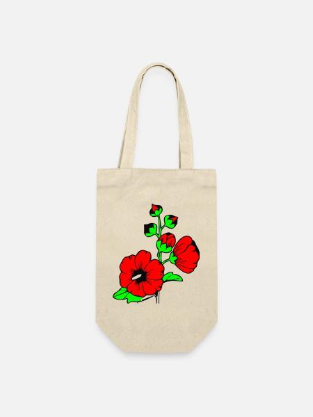 Blumen - Geschenkbeutel für Flaschen - Natur