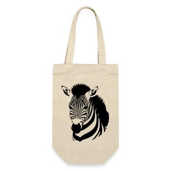 Fun Zebra Cartoon Funny Nature Animal Safari 20 - Gift Bag for Bottles - nature - Front